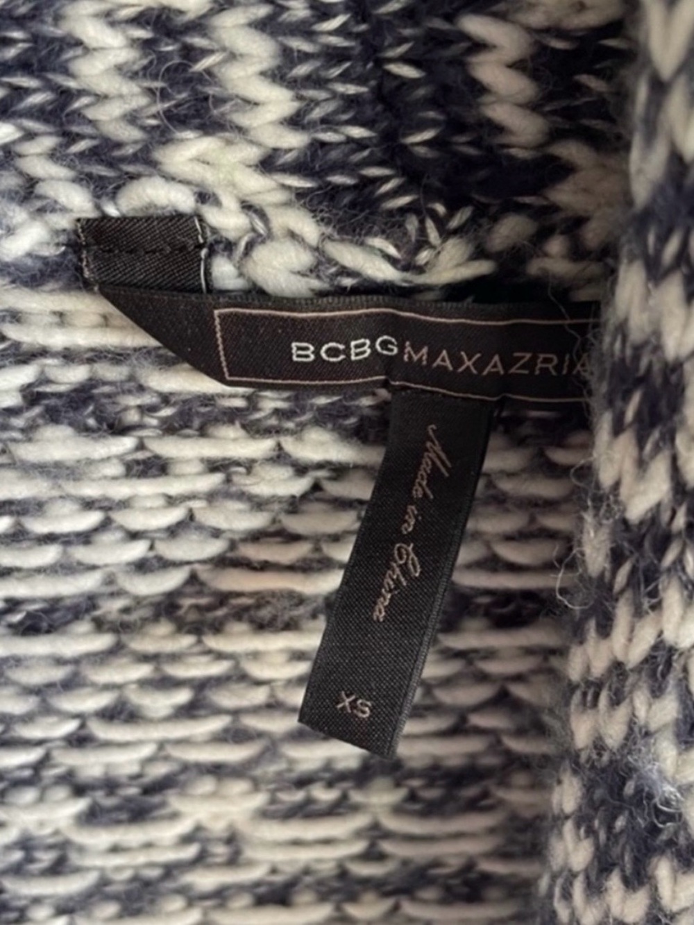 BCBGMaxAzria Black & White Striped Open-Front Cardigan - Picture 7 of 9